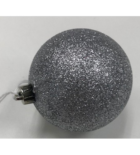 80MM SILVER GLITTER BAUBLE  
